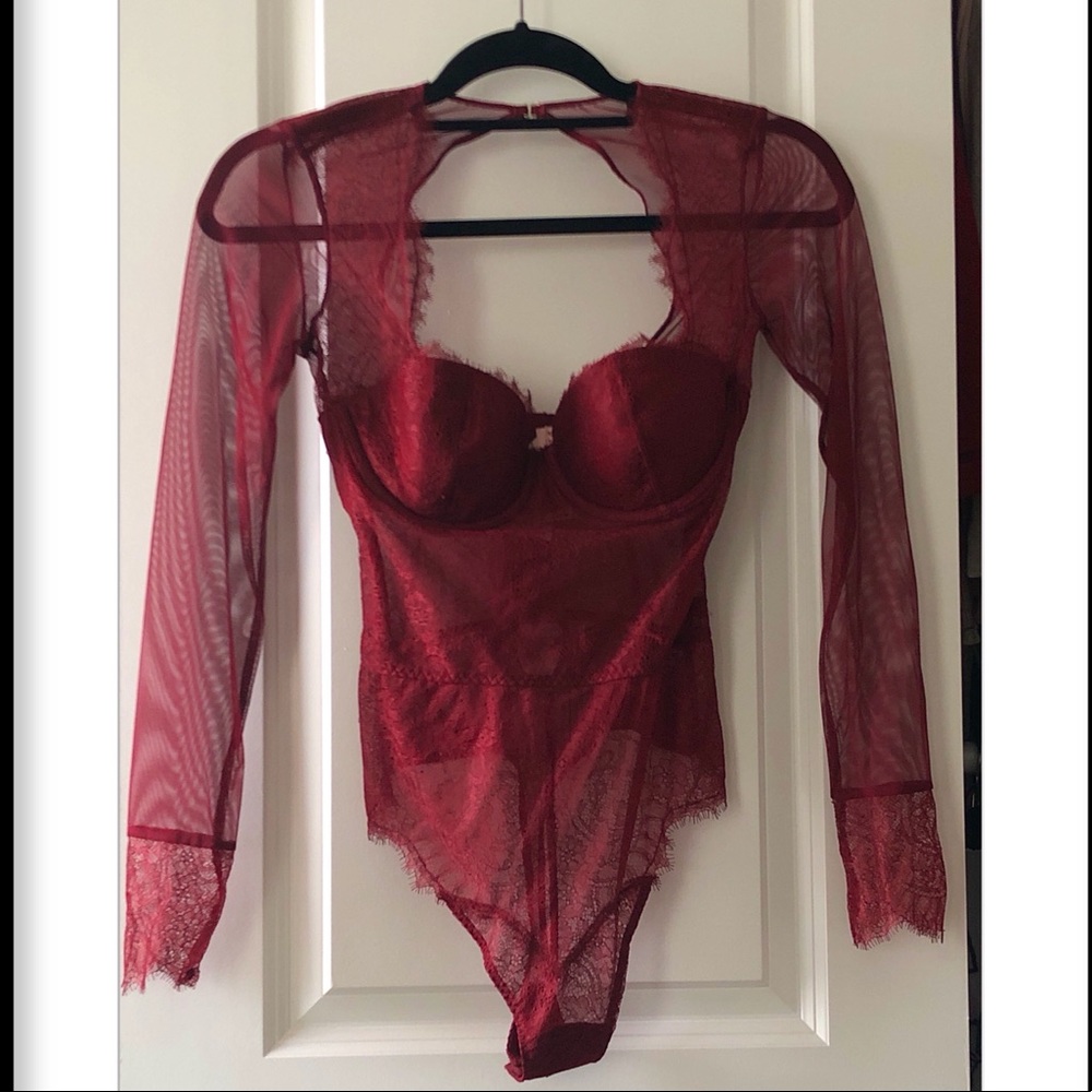 Sexy VS Red Lace Bodysuit